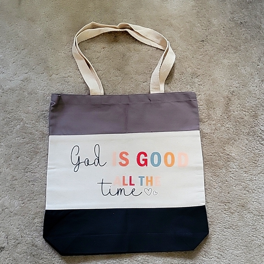 NWOT Handmade "God is Good All of the Time" Tote Bag
